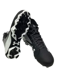Used Under Armour HAMMER MC Adult FB Cleats Black And White Senior 10