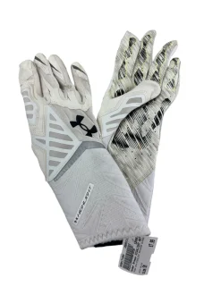 Used Under Armour HIGHLIGHT RECIEVER GLOVES FB Gloves White SM