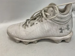 Used Under Armour Jr FB Cleats White Junior 06