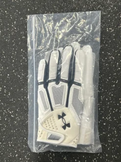 Used Under Armour PADDED GLOVES FB Gloves White 3X