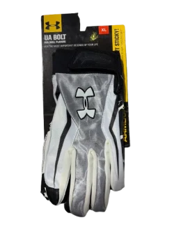 Used Under Armour UA BOLT WR GLOVES BLK/WHT XL FB Gloves Black And White XL
