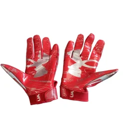 Used Under Armour UA FOOTBALL GLOVES FB Gloves Red SM