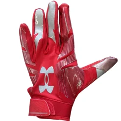 Used Under Armour UA FOOTBALL GLOVES FB Gloves Red SM