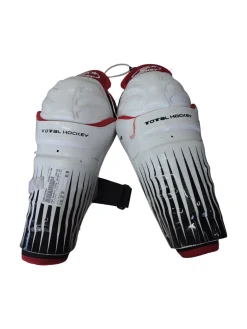 Used USA Hockey TOTAL HOCKEY SG 10INCH Junior Shin Guards White 10"