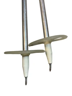 Used USA SILVER WHITE POLES Mens XC Ski Poles White 130 cm / 52 in