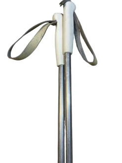 Used USA SILVER WHITE POLES Mens XC Ski Poles White 130 cm / 52 in