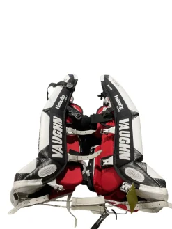 Used Vaughn LEG PADS Goalie Leg Pads Junior White 28 1/2"