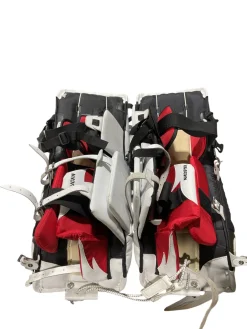 Used Vaughn LEG PADS Goalie Leg Pads Junior White 28 1/2