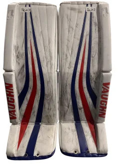 Used Vaughn SLR Goalie Leg Pads Senior White/Red/Blue