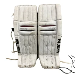 Used Vaughn VELOCITY 7600 V4 Goalie Leg Pads Senior White 34"