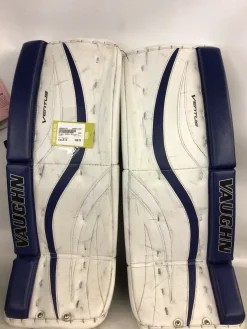Used Vaughn VENTUS Goalie Leg Pads Junior Navy Blue 26"