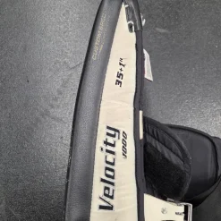 Used Vaughn V6 1000 +1 LEG PADS Goalie Leg Pads Senior Black And Orange 35"