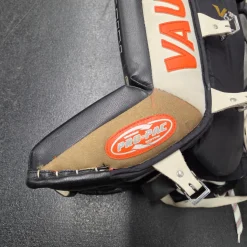 Used Vaughn V6 1000 +1 LEG PADS Goalie Leg Pads Senior Black And Orange 35