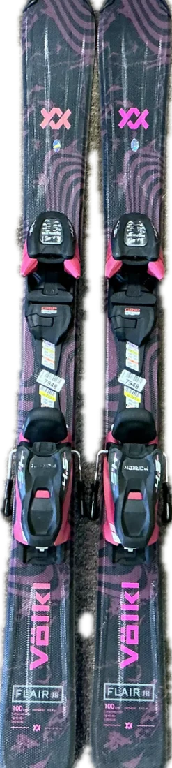 Used Volkl FLAIR JR Girls DH Ski/Binding Black 100 cm