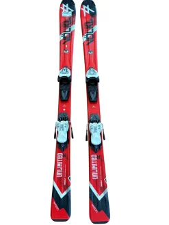 Used Volkl UNLIMITED Boys DH Ski/Binding Red 130 cm