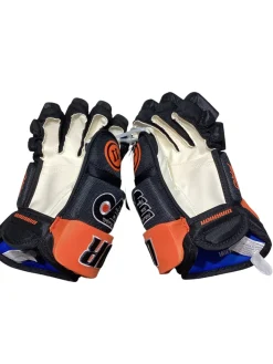 Used Warrior COVERT PHILADELPHIA LITTLE FLYERS Senior Gloves Black And Orange 13"