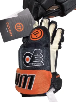 Used Warrior COVERT PHILADELPHIA LITTLE FLYERS Senior Gloves Black And Orange 13