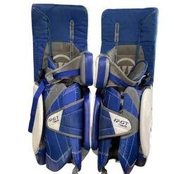 Used Warrior RITUAL GT 32+1 Goalie Leg Pads Inter White And Royal Blue 32"