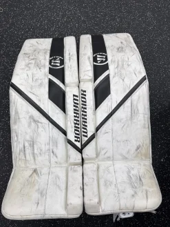 Used Warrior RITUAL R/G5 SR+ Goalie Leg Pads Senior White 35"