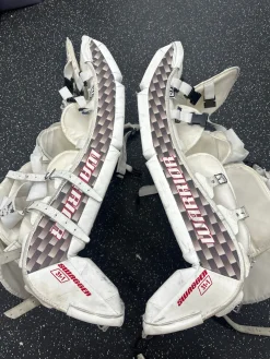 Used Warrior SWAGGER Goalie Leg Pads Senior White 31
