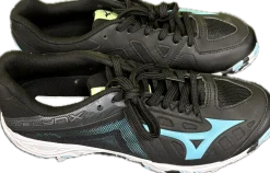 Used WAVE LYNX FH Cleats Black And Carolina Blue Senior 7