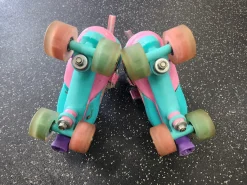 Used WHEELKIDS Child Roller Quad Skates Pink Adjustable