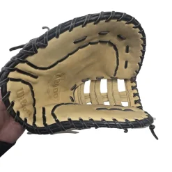 Used Wilson A2000 PRO STOCK 12 INCH FIRST BASE MITT BB/SB First Base LH Throw Tan 12"