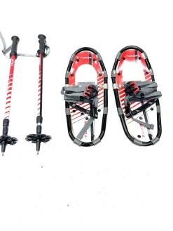 Used YUKON SNOWSHOES W/ HIKING POLES Snowshoes Boys Red 16"